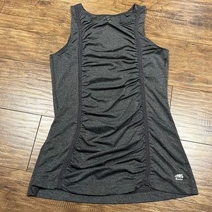 Roots grey front puckered stretchy tank top